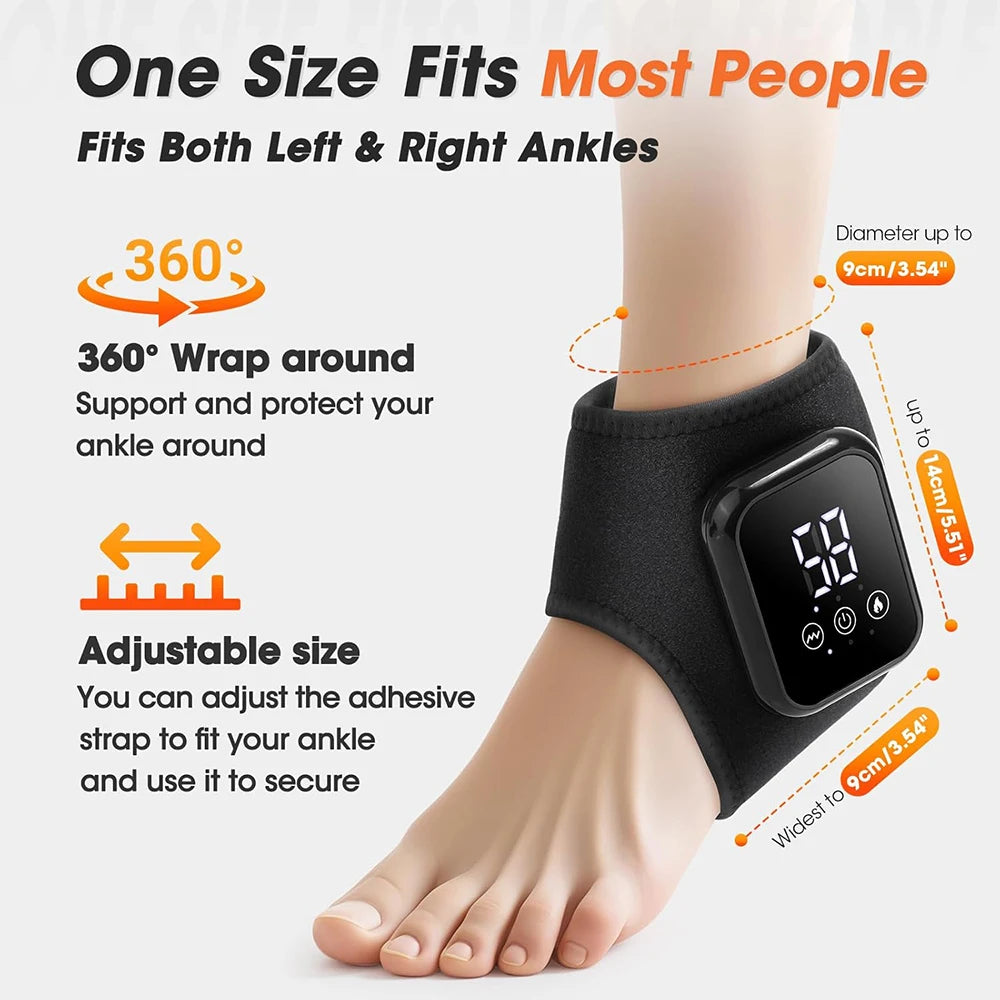 Rechargeable Heated Ankle Wraps with Vibration – 2-Piece Set