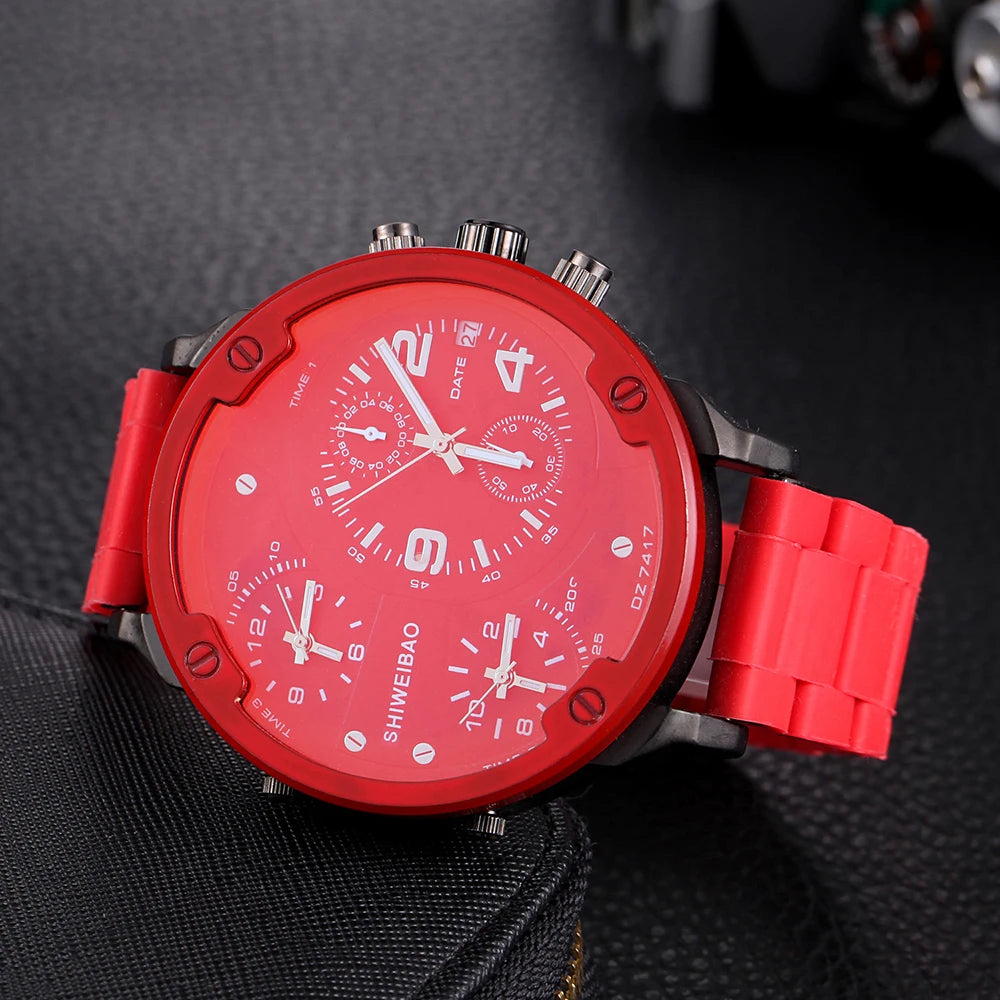 Men's Oversized 52mm Multi-Dial Quartz Watch