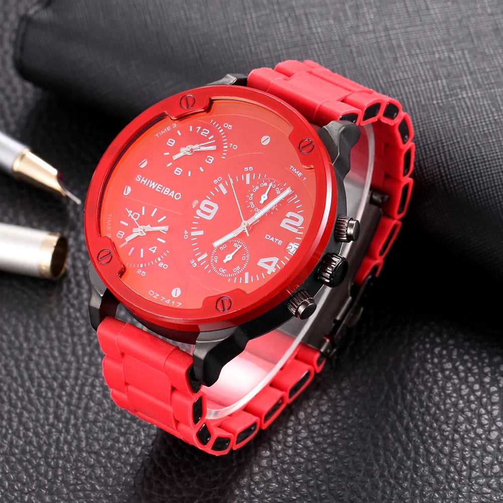 Men's Oversized 52mm Multi-Dial Quartz Watch