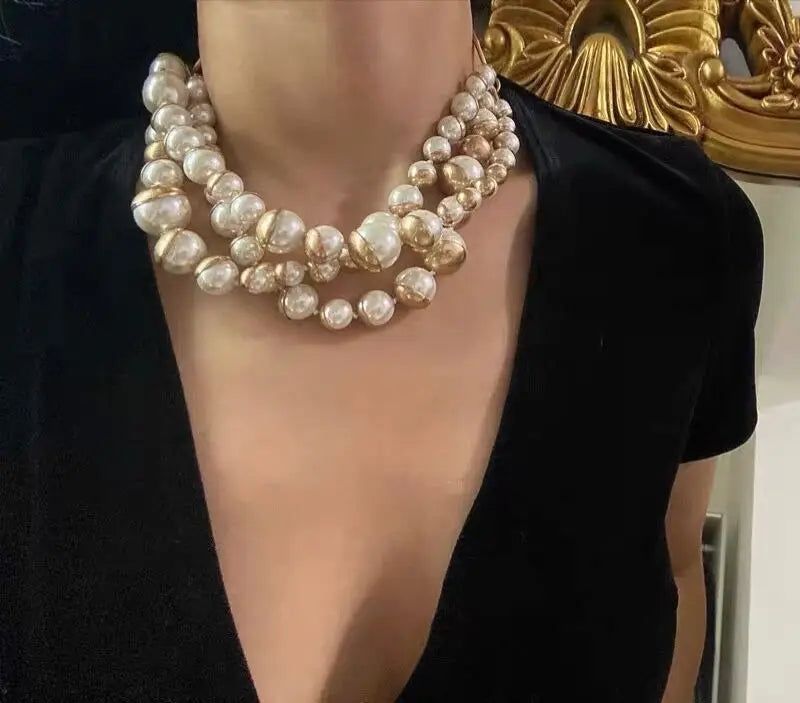 Vintage Pearl and Chain Choker Necklace or Bracelet
