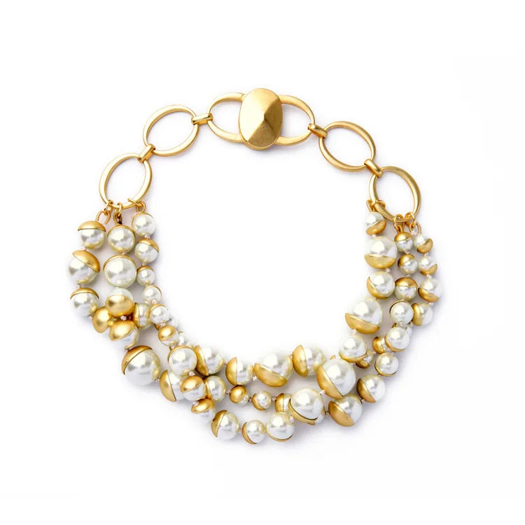 Vintage Pearl and Chain Choker Necklace or Bracelet