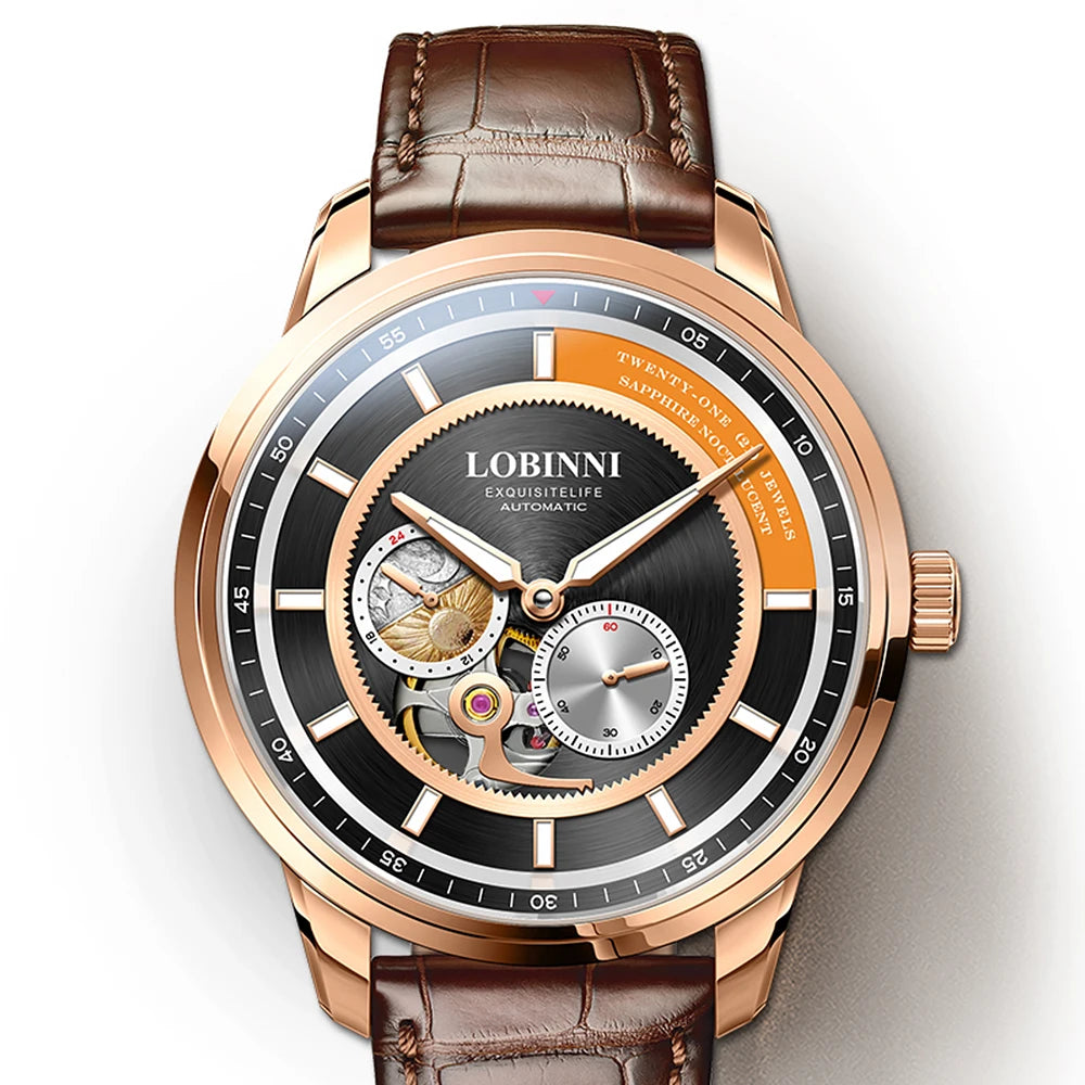 LOBINNI 9017 Open-Heart Automatic Watch