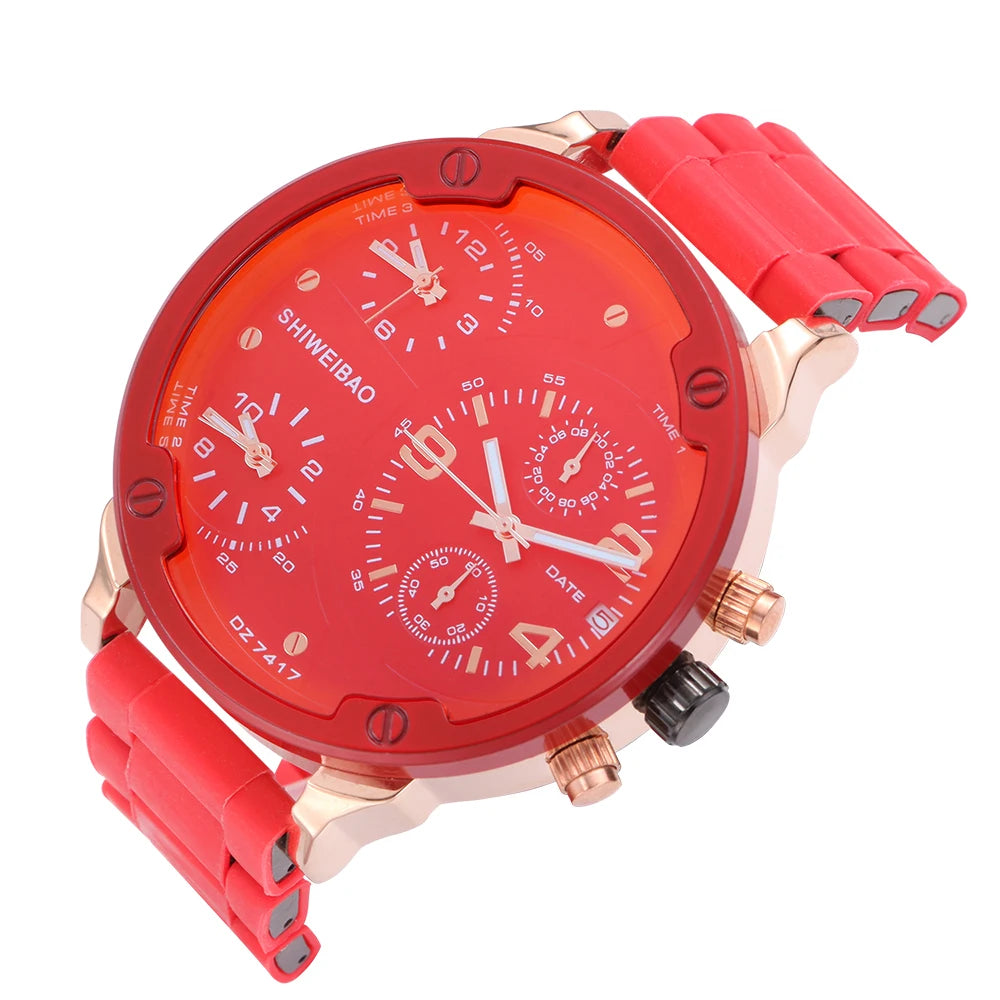 Men's Oversized 52mm Multi-Dial Quartz Watch