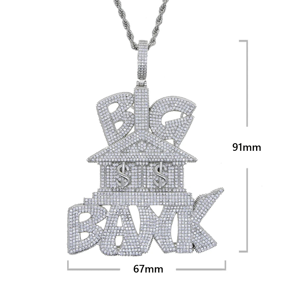 Cubic Zirconia Dollar-Symbol Pendant Necklace