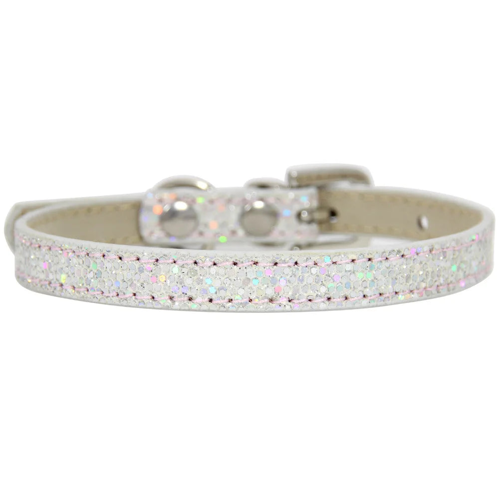 Adjustable Pet Collars – Plain, Glitter & Rhinestone Styles