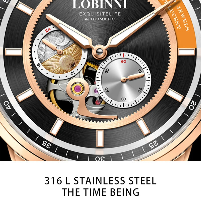 LOBINNI 9017 Open-Heart Automatic Watch