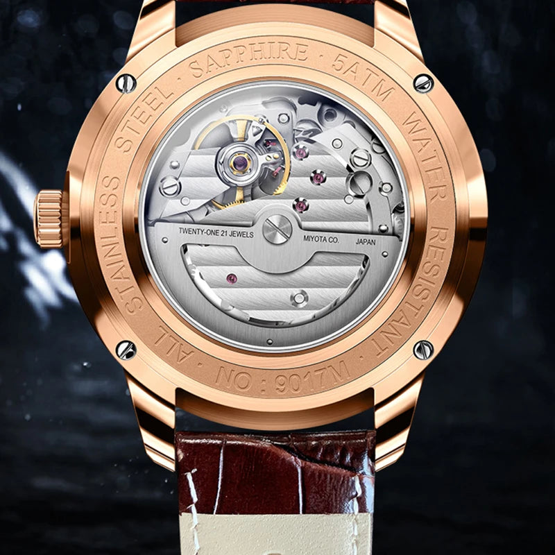 LOBINNI 9017 Open-Heart Automatic Watch