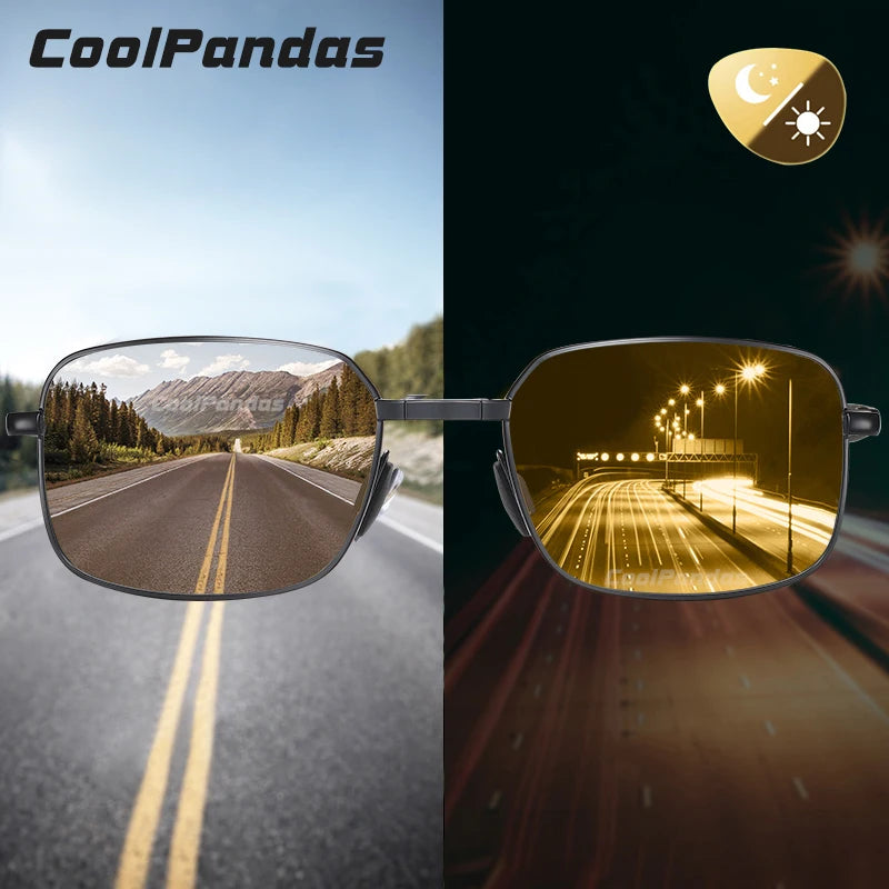 Rectangular Folding Alloy-Frame Sunglasses