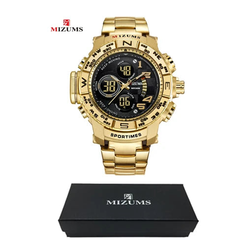 Men's Analog-Digital Sport Watch with Steel Bracelet