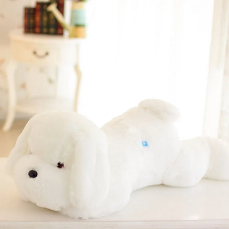 LED Light-Up Dog Plush – Pink, White or Blue