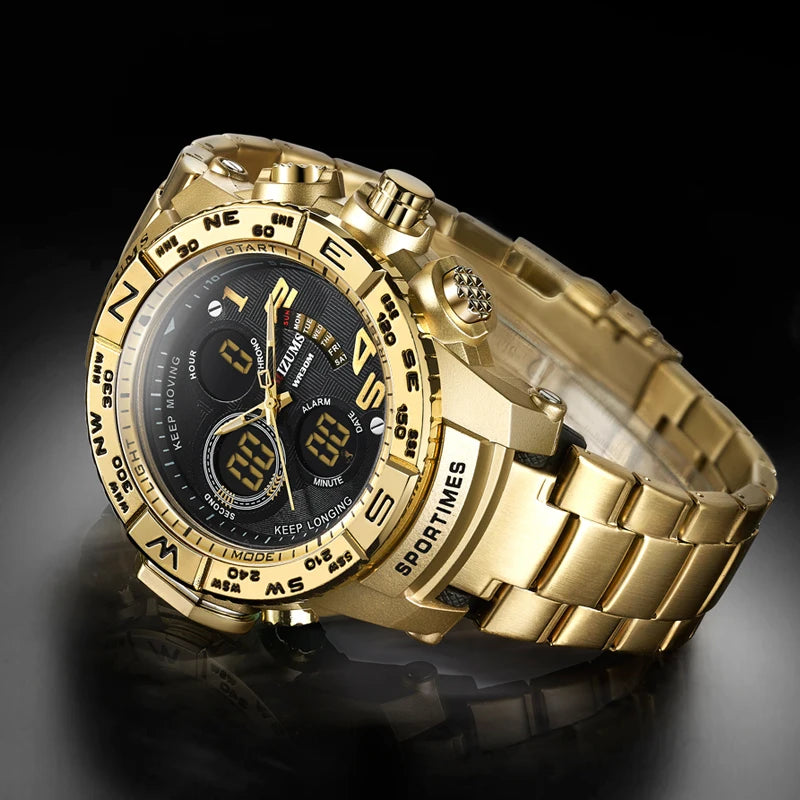 Men's Analog-Digital Sport Watch with Steel Bracelet