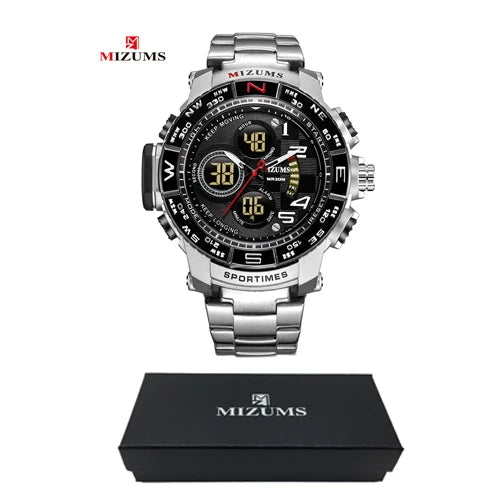 Men's Analog-Digital Sport Watch with Steel Bracelet
