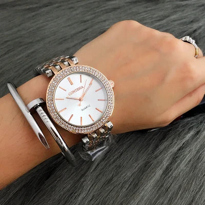 CONTENA Women's Rhinestone Quartz Bracelet Watch