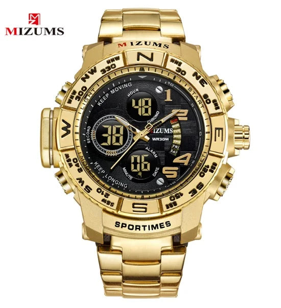 Men's Analog-Digital Sport Watch with Steel Bracelet