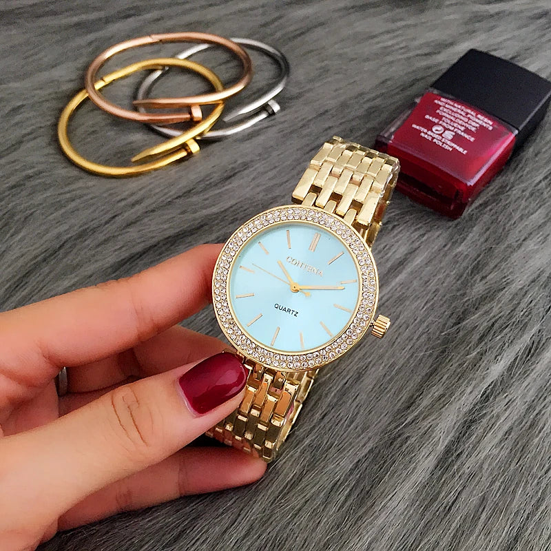 CONTENA Women's Rhinestone Quartz Bracelet Watch