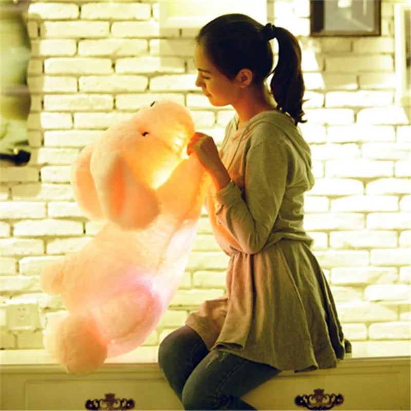 LED Light-Up Dog Plush – Pink, White or Blue