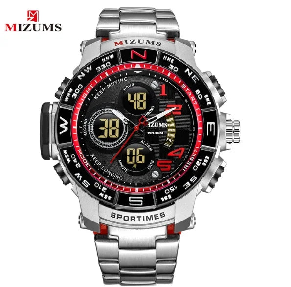 Men's Analog-Digital Sport Watch with Steel Bracelet