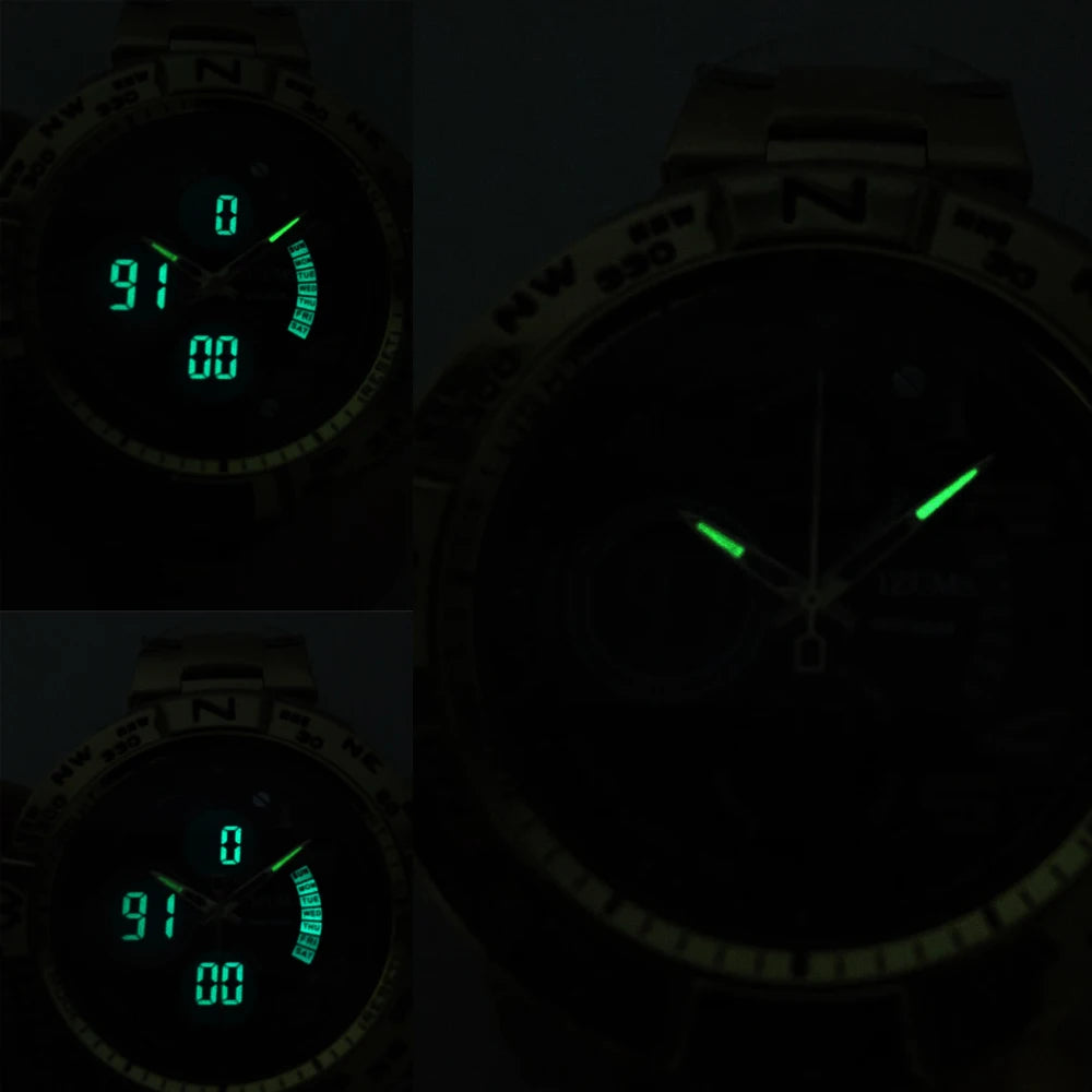 Men's Analog-Digital Sport Watch with Steel Bracelet