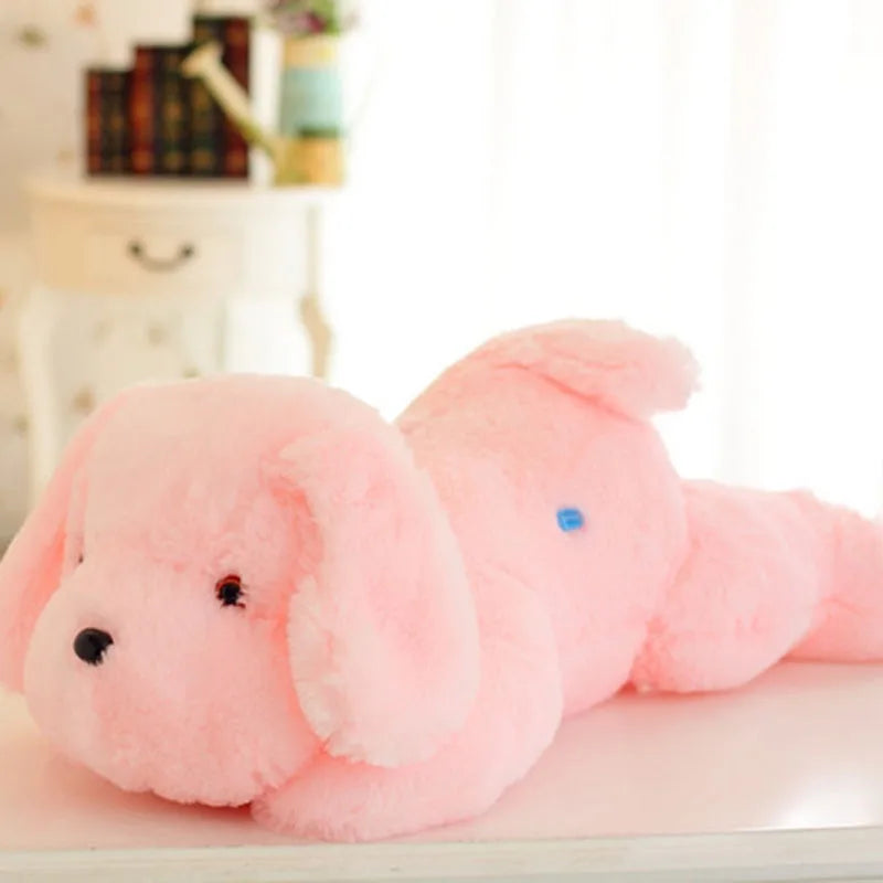 LED Light-Up Dog Plush – Pink, White or Blue