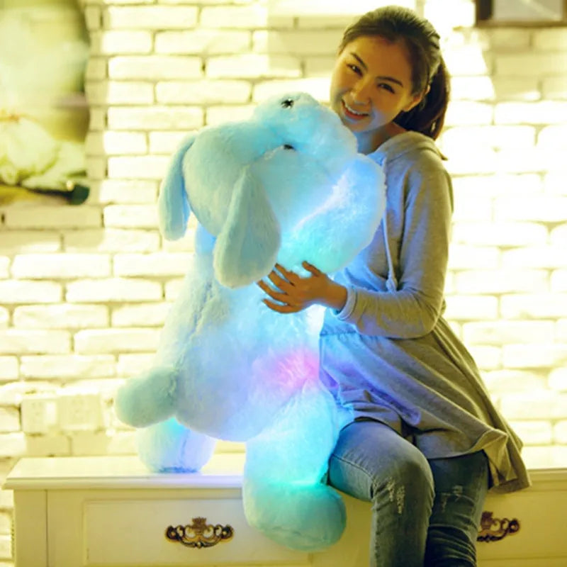 LED Light-Up Dog Plush – Pink, White or Blue