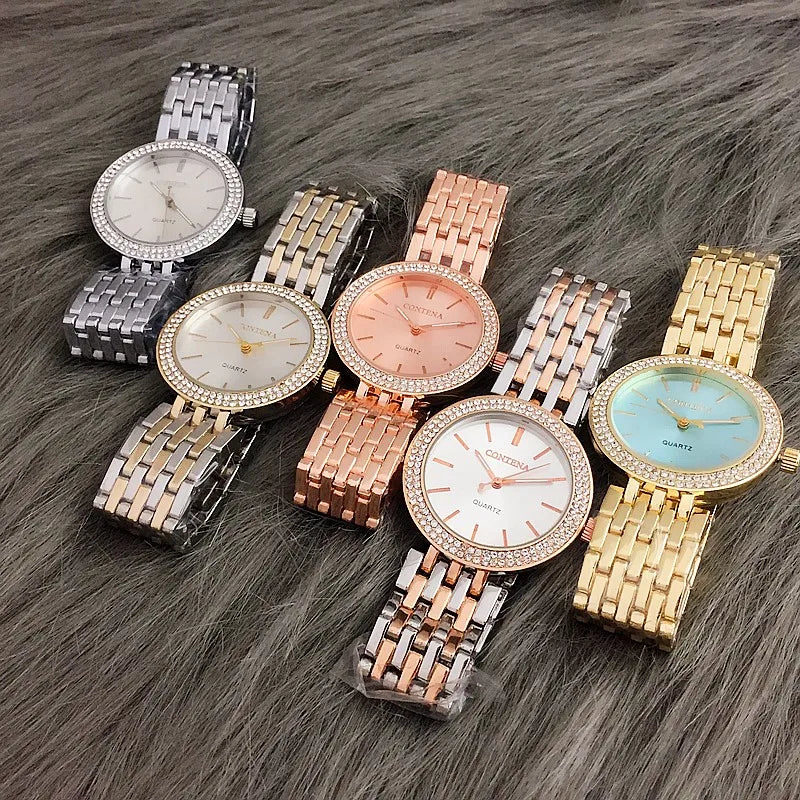 CONTENA Women's Rhinestone Quartz Bracelet Watch