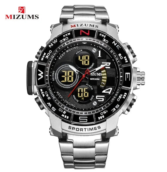 Men's Analog-Digital Sport Watch with Steel Bracelet