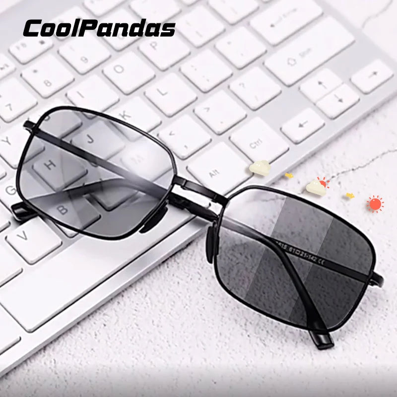 Rectangular Folding Alloy-Frame Sunglasses