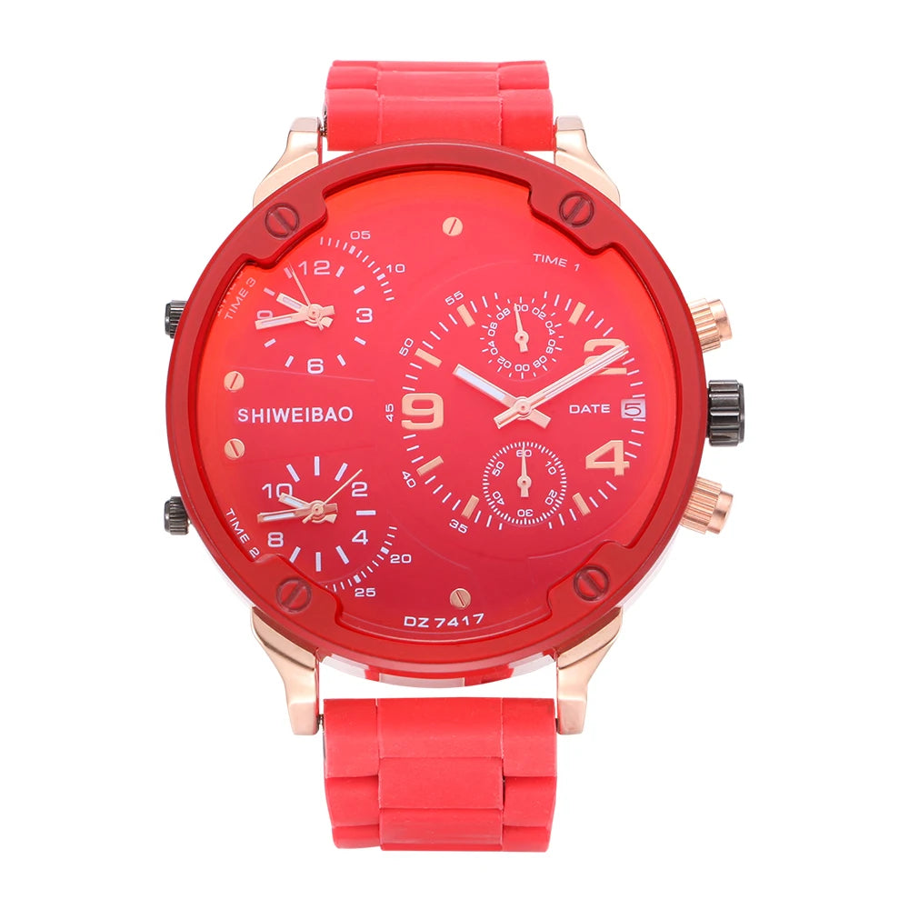 Men's Oversized 52mm Multi-Dial Quartz Watch