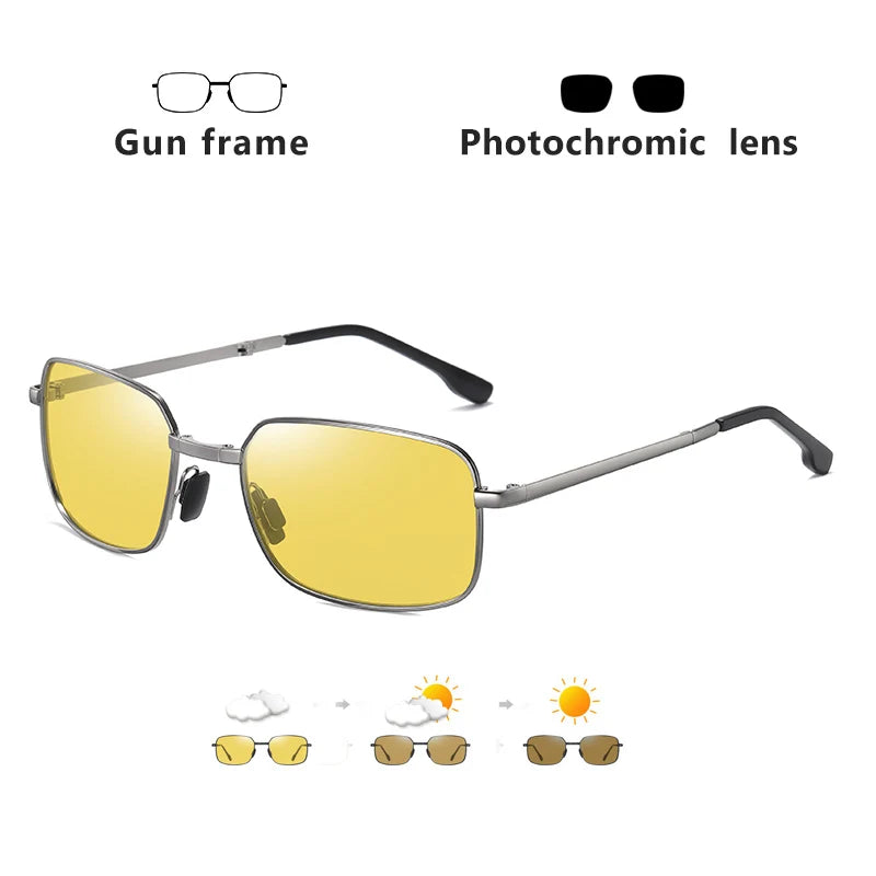 Rectangular Folding Alloy-Frame Sunglasses