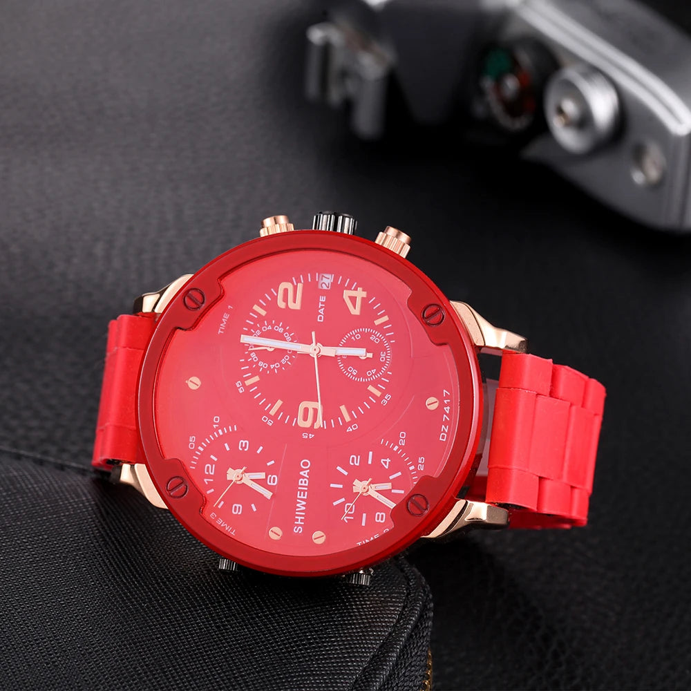 Men's Oversized 52mm Multi-Dial Quartz Watch