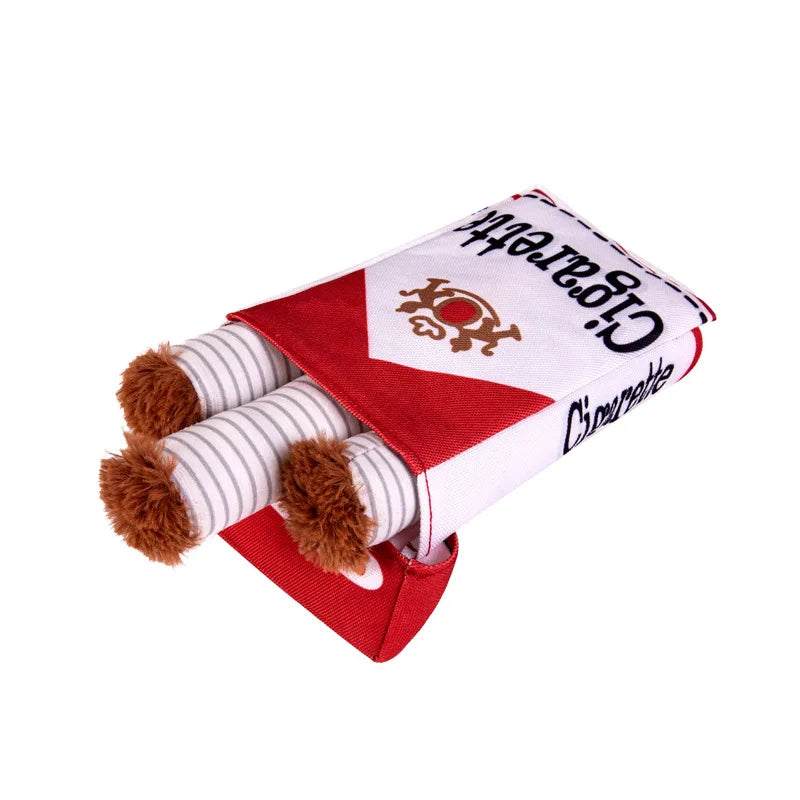 Novelty Cigarette-Box Plush Dog Toy – Set or Single Piece