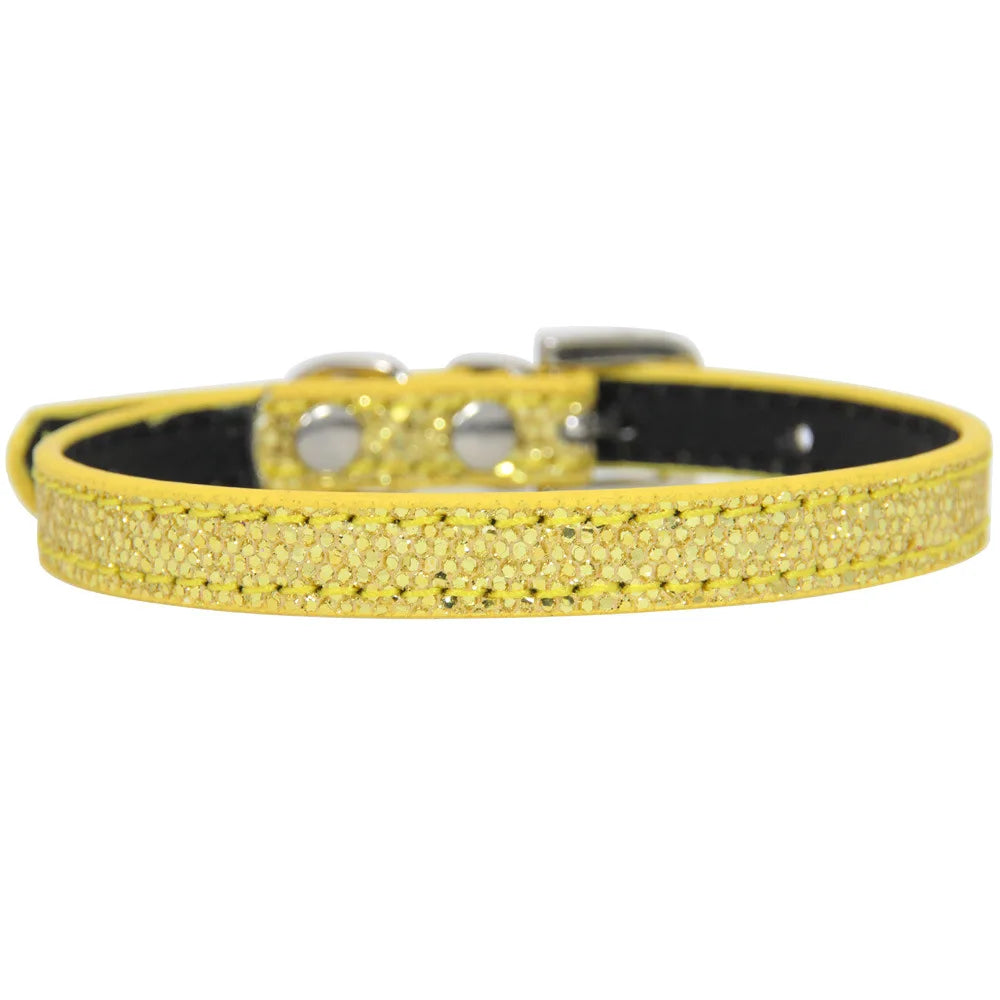 Adjustable Pet Collars – Plain, Glitter & Rhinestone Styles