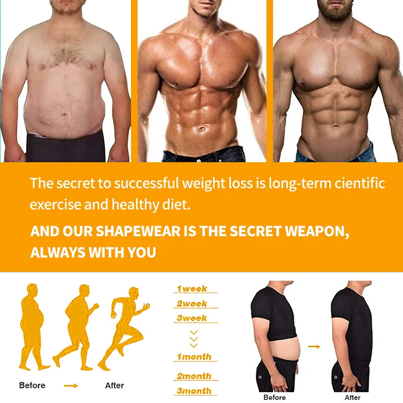Men's Compression Tank Top, Body Shaper Undershirt