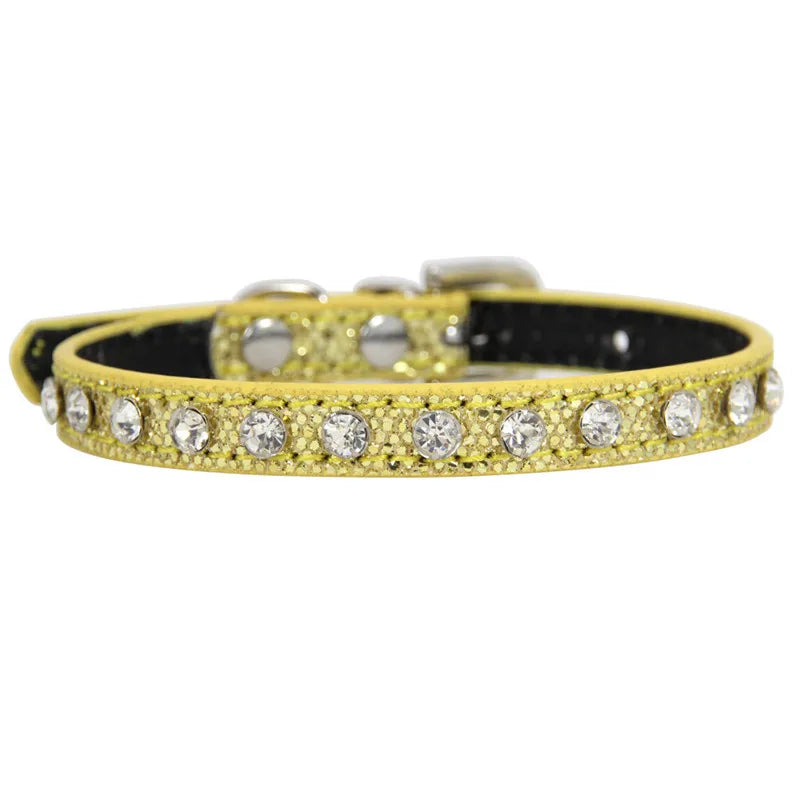 Adjustable Pet Collars – Plain, Glitter & Rhinestone Styles
