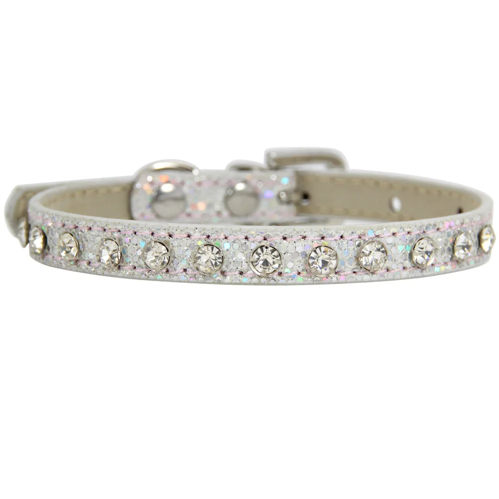 Adjustable Pet Collars – Plain, Glitter & Rhinestone Styles