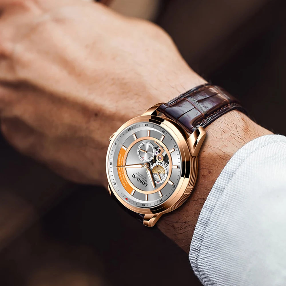 LOBINNI 9017 Open-Heart Automatic Watch