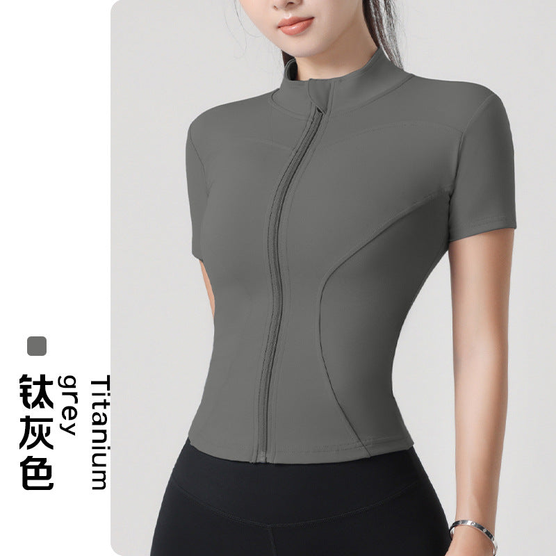 Women’s Short-Sleeve Zip-Front Activewear Jacket