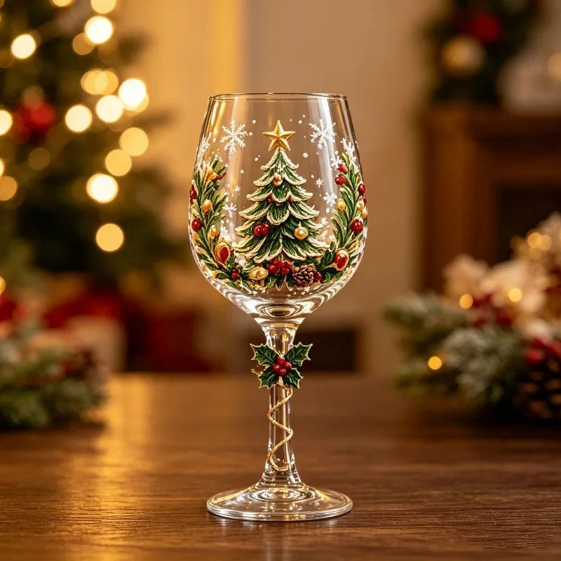 Christmas Stemmed Glass Goblet – Holiday Designs