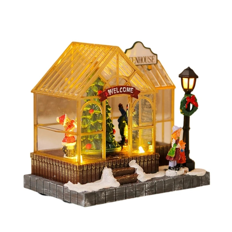 Musical Light-Up Christmas Greenhouse Scene