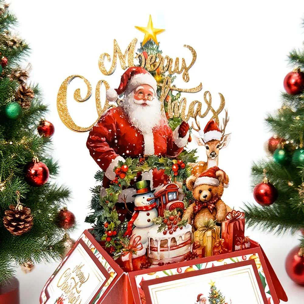 Christmas Pop-Up Greeting Card with Envelope