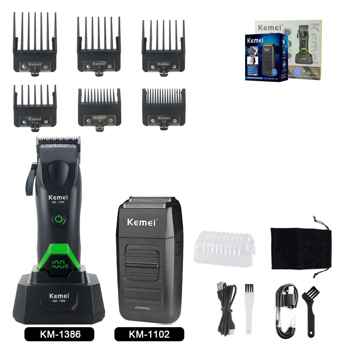 Rechargeable Hair Clippers, Trimmers and Grooming Kit Options