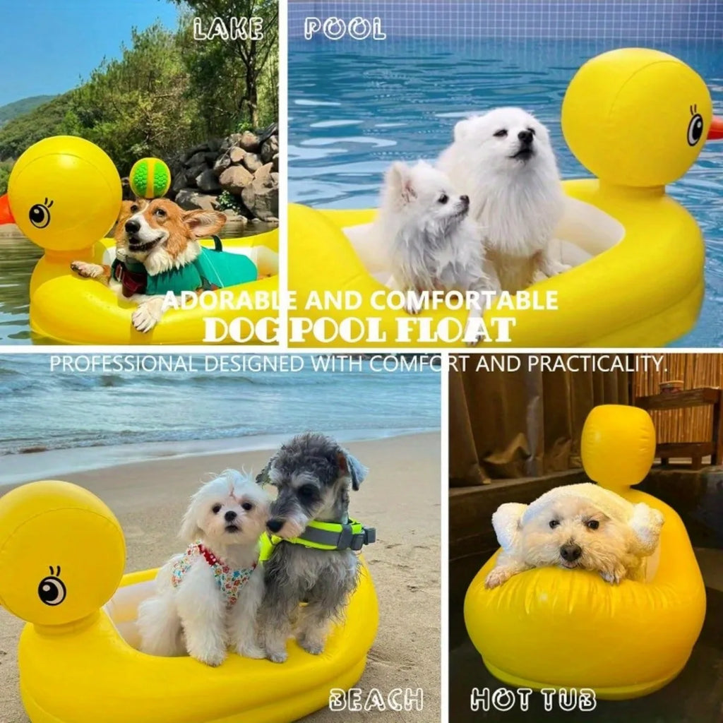 Inflatable Pet Pool Float – Yellow Duck or Whale