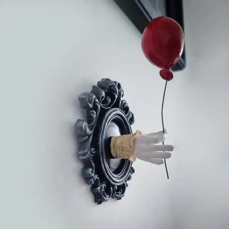 Gothic Hand & Red Balloon Wall Decoration