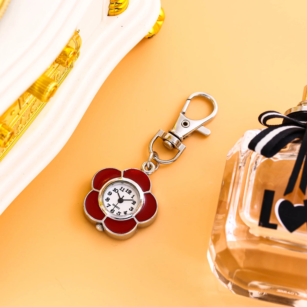 Colorful Flower Quartz Clip-On Watch
