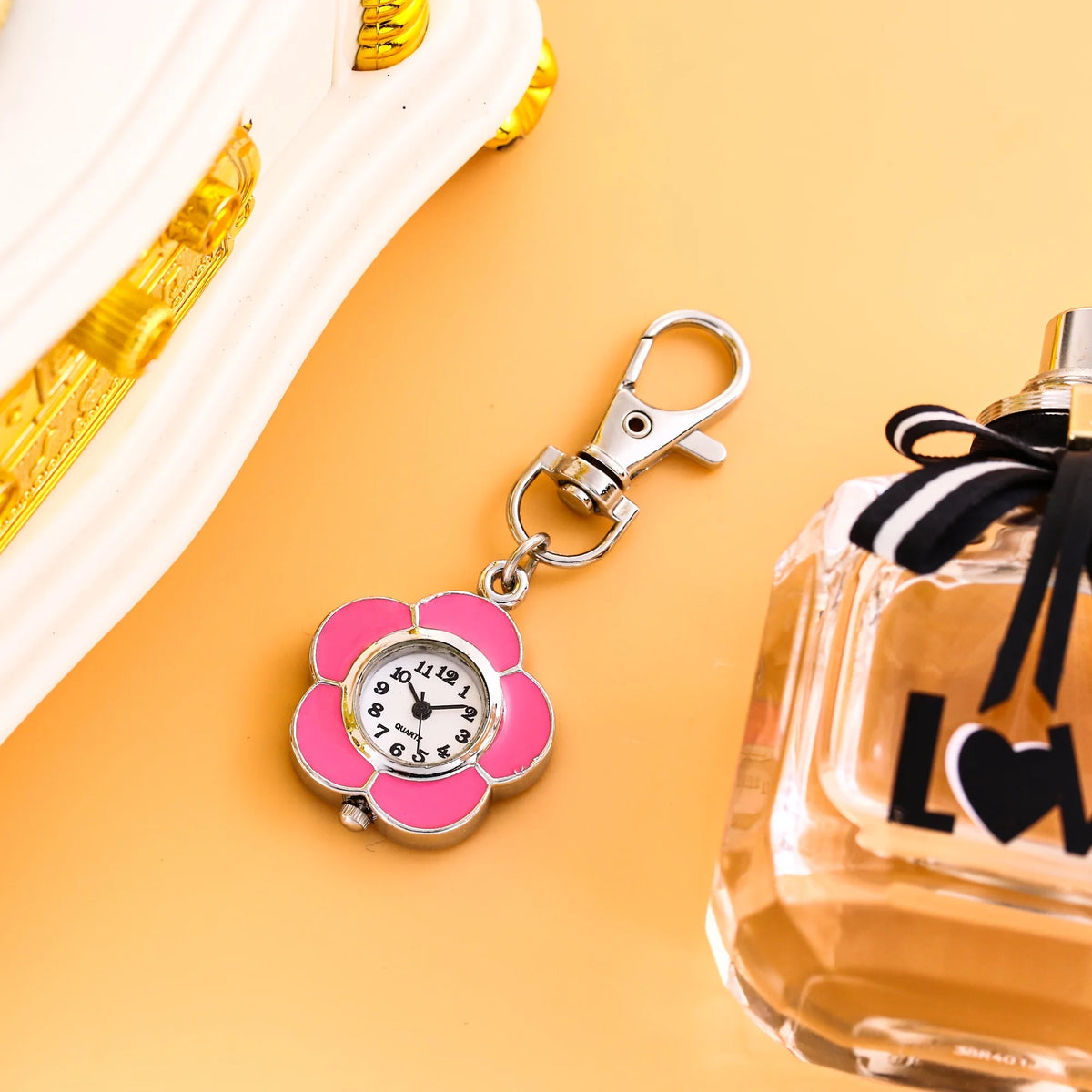 Colorful Flower Quartz Clip-On Watch