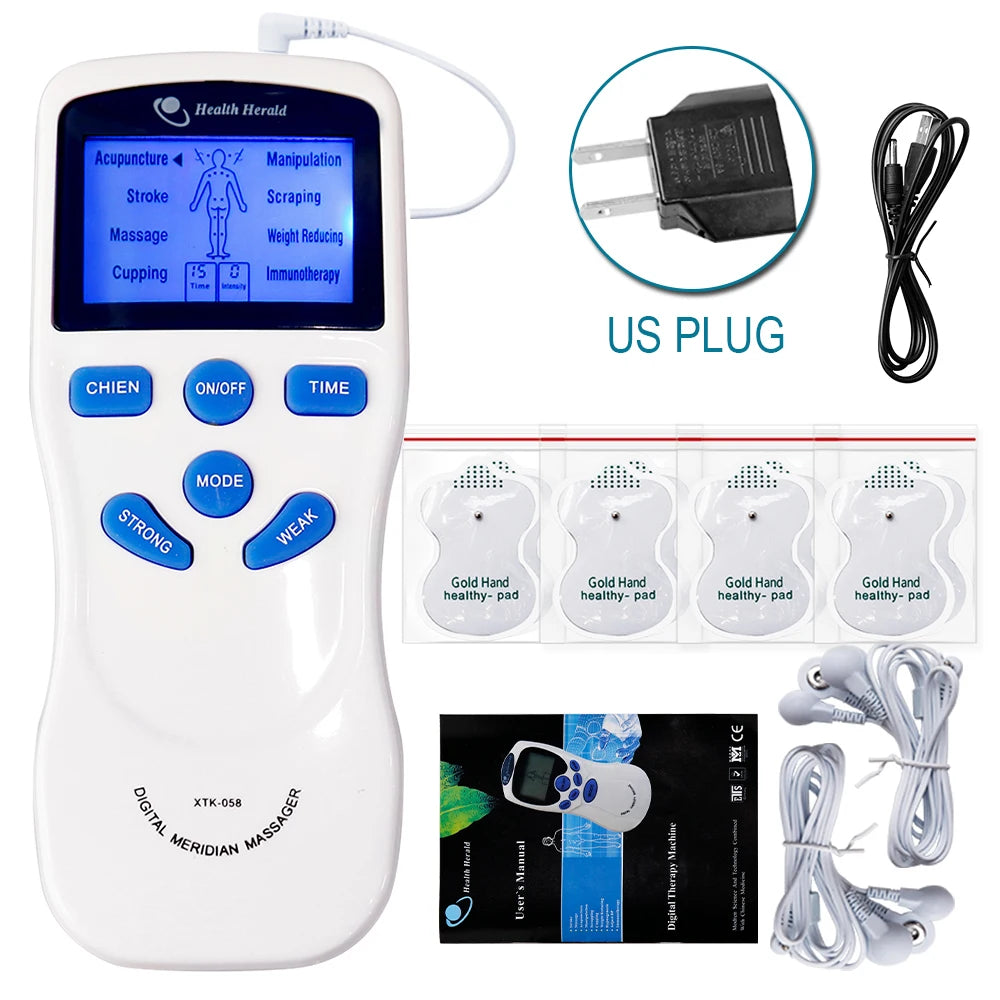 8-Mode Dual-Channel Electronic Muscle Stimulator & Pad Options