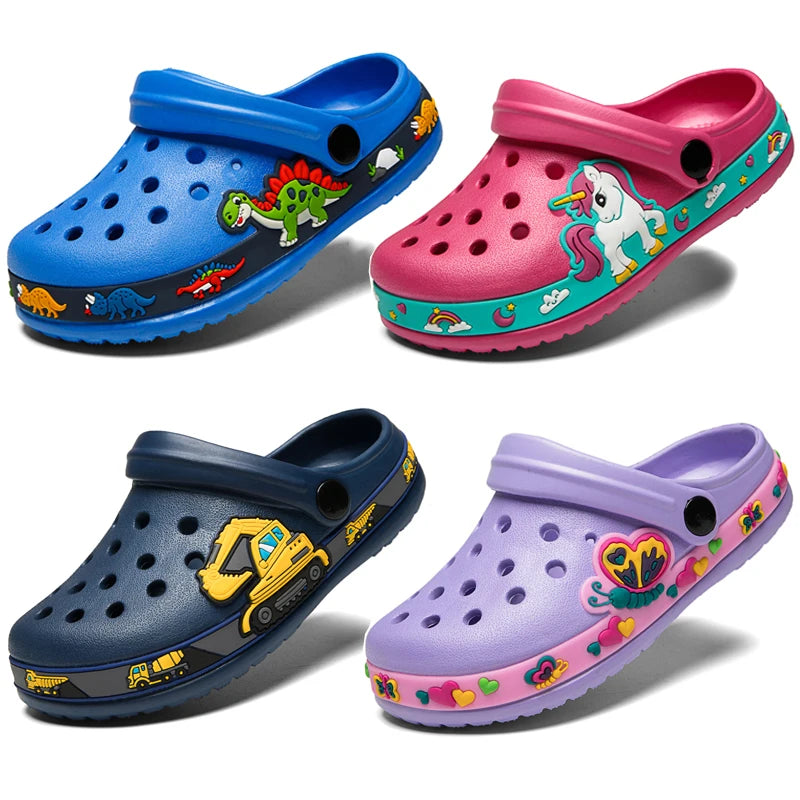 Kids’ Cartoon EVA Clogs with Heel Strap