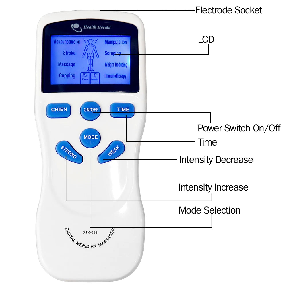 8-Mode Dual-Channel Electronic Muscle Stimulator & Pad Options