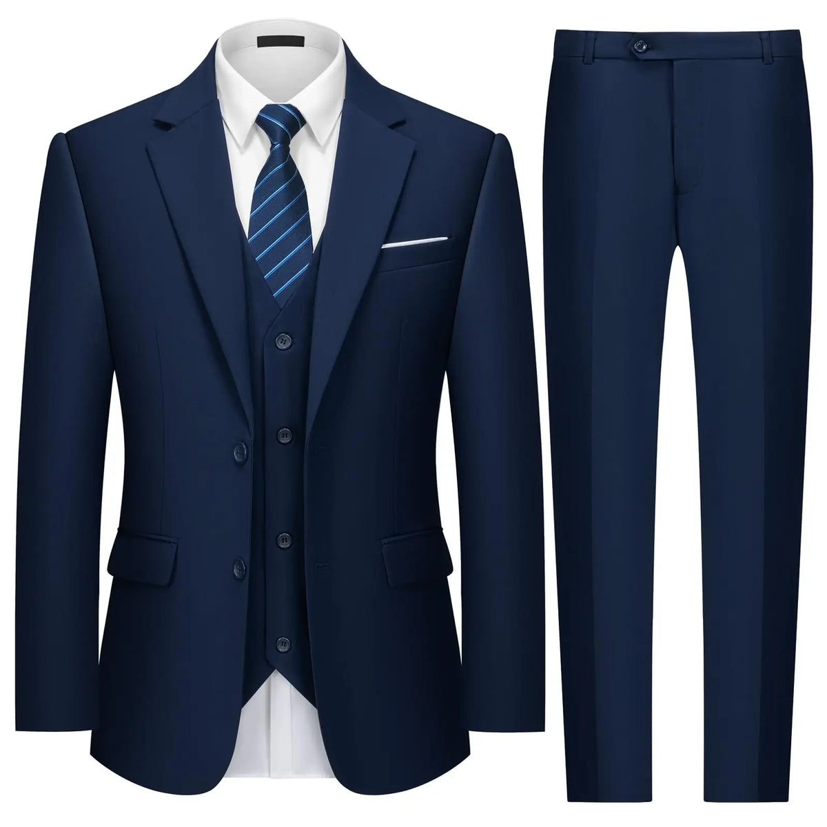 Men's Classic Solid-Color Suit for Weddings & Business