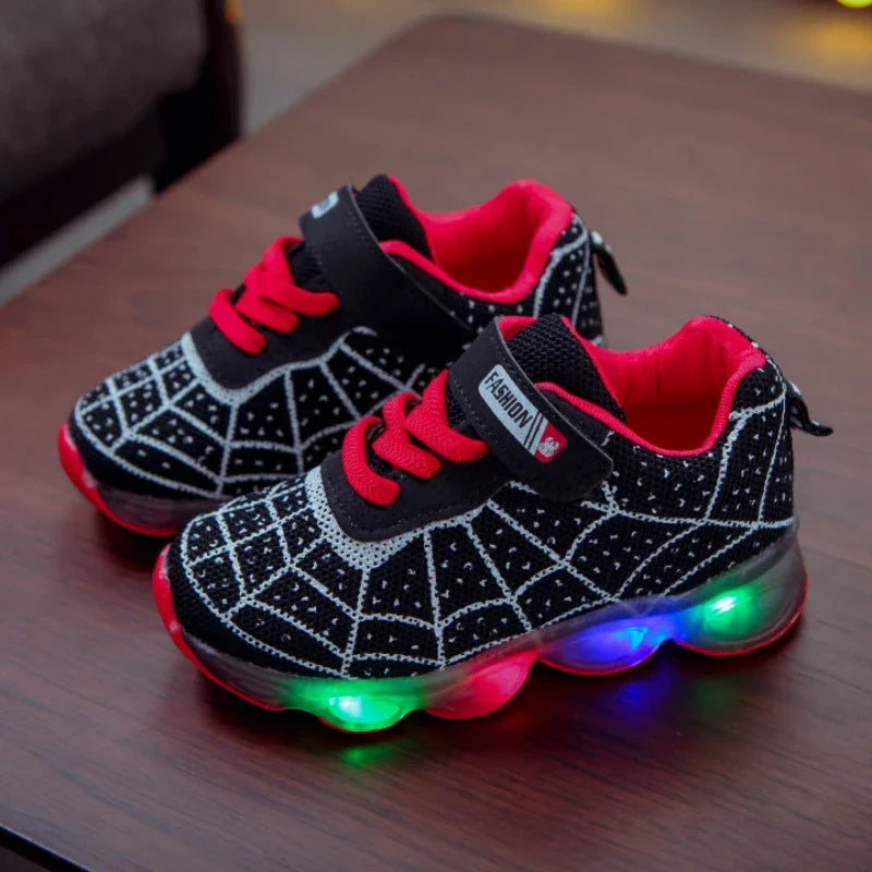 Kids’ Light-Up Spider Web Sneakers